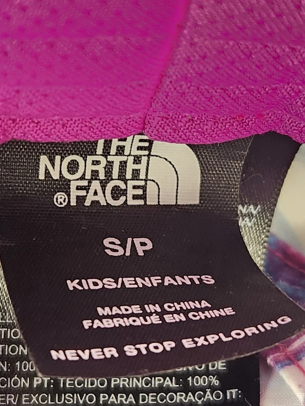 THE NORTH FACE Kids Sun Bucket Hat Cap Small Purple Outdoors Hiking Marble Swirl